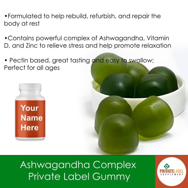 Find tranquility and fortitude with Our Ashwagandha Complex Gummies. This unique blend combines the calming effects of Ashwagandha with the immune-boosting properties of Vitamin D and Zinc, crafting a private label solution designed for deep relaxation and stress management.

Our gummies are tailored to replenish and rejuvenate the body through the night, ensuring your customers can greet each morning with renewed vigor. With a palatable, pectin-based formula, they're an ideal wellness choice for consumers of any age.

Elevate your supplement line with our Ashwagandha Complex, and offer your customers the key to daily wellness and balanced health. Connect with us through our contact info in the bio above.

#PLSPrivateLabel #PrivateLabelExcellence #DailyHealth #SupplementManufacturing #SellingSupplements #PrivateLabelSupplement