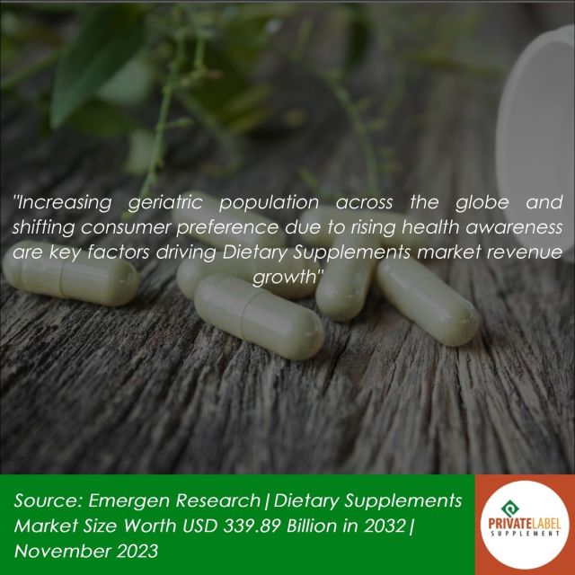 Did you know? The global dietary supplements market is not just growing; it's thriving. In 2022, it hit a remarkable USD 156.89 Billion and is expected to soar at a 7.5% CAGR through 2030 (source: Emergen Research). Thanks to the growing popularity of vegan and plant-based supplements, coupled with an increased focus on obesity and diabetes management, the demand for dietary supplements is reaching new heights.

This trend presents a golden opportunity for Private Label Marketers. Whether you're already in the game or looking to dive into the flourishing world of health supplements, now's the perfect time to expand your brand with products that resonate with today's health-conscious consumer.

Explore our range of stock products by visting us through the contact info in the bio above.

#PLSPrivateLabel #PrivateLabelSupplements #PrivateLabelSupplementManufacturing #PrivateLabelHealthSupplements #SellingSupplements #MarketGrowth #HealthTrends #DietarySupplements