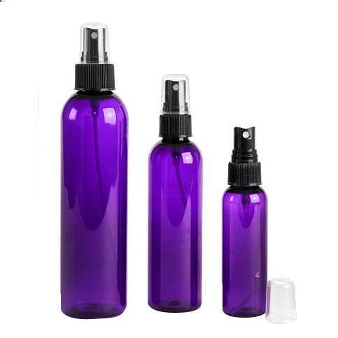 2 oz, 4oz, 8oz Purple Bottle w/Black Sprayer